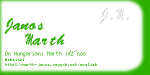 janos marth business card